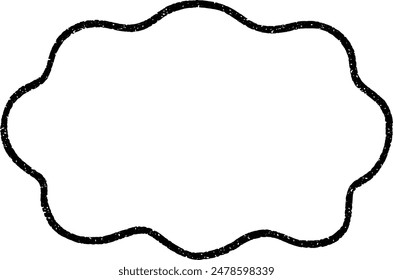 Simple wavy frame drawn with rough lines (with dot nose)