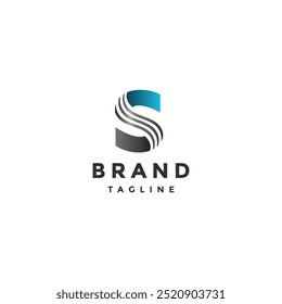 Simple Wavy Initial S Letter Logo Design. Minimalist Wave Lines In Middle Letter S Logo Design.