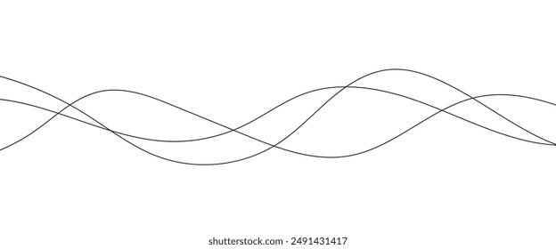 Simple wavy lines for summer background