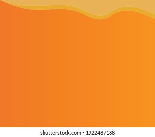 Simple wavy lines as top frame on orange background 