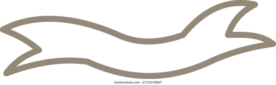Cinta de contorno ondulado simple para la decoración del texto.