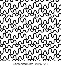 Simple wavy pattern of stripes seamless vector background.