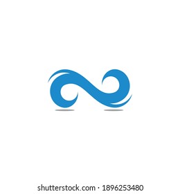 simple wavy shape blue water motion symbol logo vector
