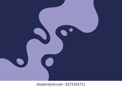 Simple wavy shapes and drops background design. Abstract curved wave and spots backdrop illustration