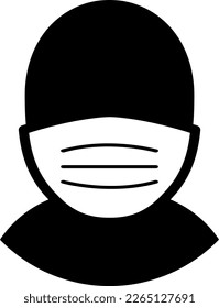 Simple Wear a Face Mask Icon. Vector Image.