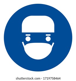Iconos de máscaras faciales de protección simple para su diseño