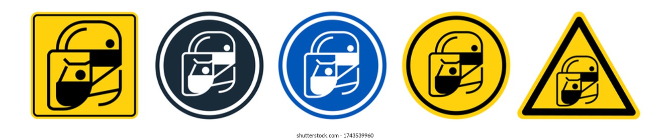 Iconos de protección facial de uso simple para su diseño