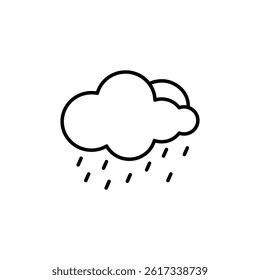 Simple weather icon design featuring a stylized cloud and raindrops design
