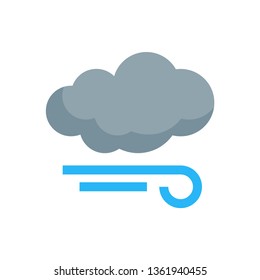 Simple weather icon in flat style. Vector climate pictogram of a wind.