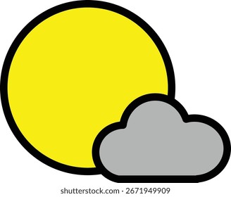 ein einfaches Wettersymbol des Mondes und eine Wolke