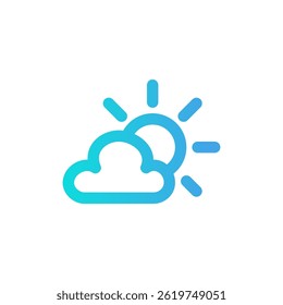 A simple weather icon representing sun and clouds, suitable for apps, websites, and weather forecasts.