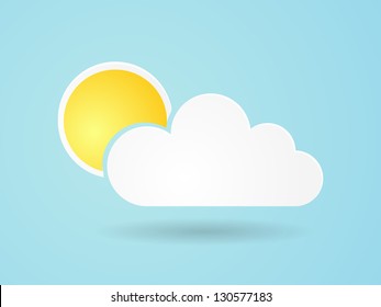simple weather icon / sun and cloud