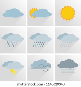 simple weather icon symbol set vector illustration