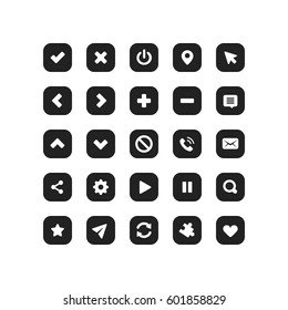 Simple Web Application Interface Icon Set