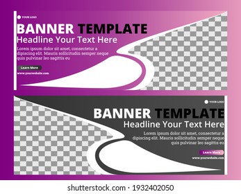Simple web banner design template.Banner template design. Vector illustration