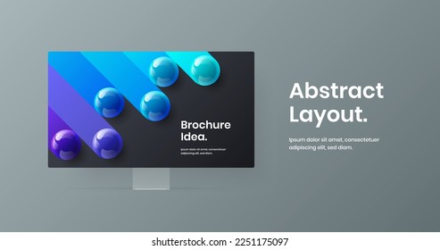 Simple web banner design vector layout. Original desktop mockup site screen illustration.