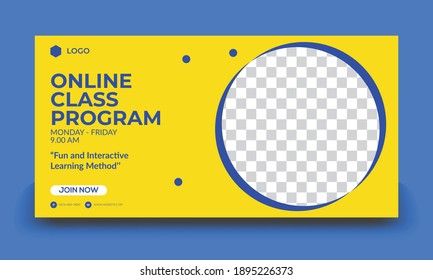 Simple web banner template for online class program