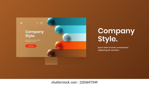 Simple web banner vector design illustration. Creative desktop mockup site screen template.