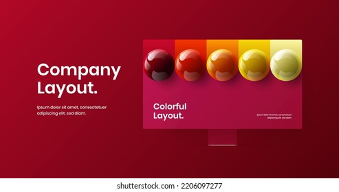 Simple web banner vector design illustration. Creative monitor mockup site template.