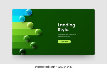 Simple web banner vector design layout. Amazing realistic spheres postcard concept.