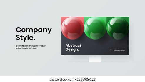Simple web banner vector design layout. Colorful monitor mockup site screen illustration.