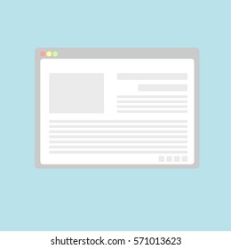 The simple web browser icon with the open web page. 