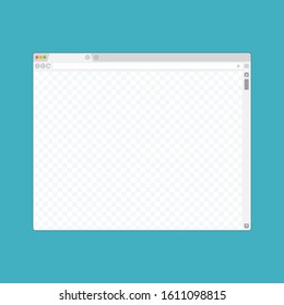 Simple Web Browser Window. Web Page Mock Up In Trendy Flat Style. Template Of Empty, Clean Windows Internet Browser On An Isolated Background. 