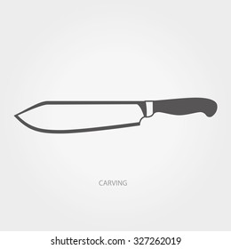 Simple web icon: "Carving" kitchen knife  