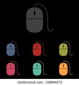 Simple web icon set in vector: mouse.