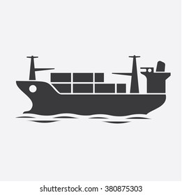 Simple web icon: Transportation and delivery by sea
