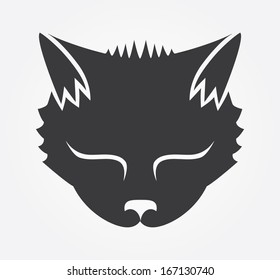 Simple web icon in vector: cat