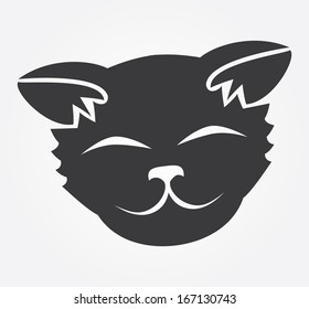 Simple web icon in vector: cat