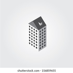 Simple web icon in vector: city building