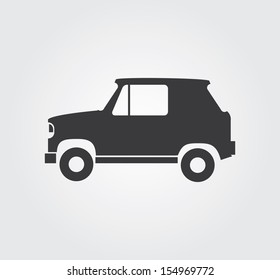 Simple web icon in vector: compact car
