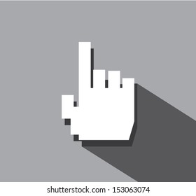 Simple web icon in vector: hand with a flat design