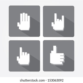 Simple web icon in vector: hand with a flat design