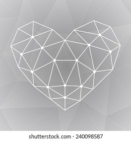 Simple web icon in vector, heart illustration polygon