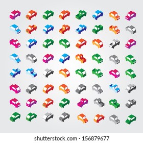 Simple web icon in vector: isometric cars