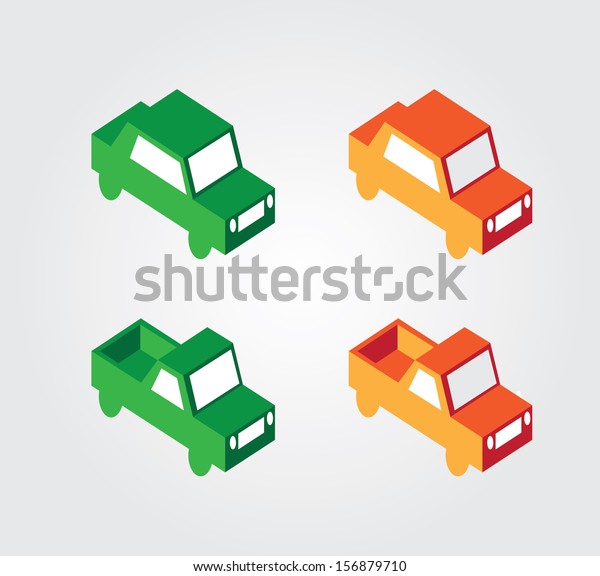 Simple web icon in\
vector: isometric cars