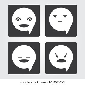 Simple web icon in vector: More smileys