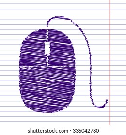 Simple web icon in vector: mouse with chalk effect 