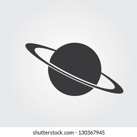Simple web icon in vector: planet