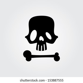 Simple web icon in vector: skull and bones