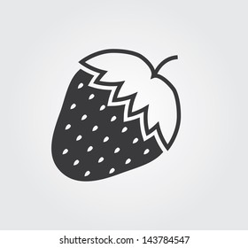 Simple web icon in vector: strawberry