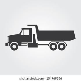 Simple web icon in vector: tip truck