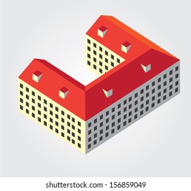 Simple web icon in vector: urban building