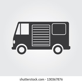 Simple web icon in vector: van