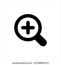 Simple web icon in vector: zoom, zoom in, logo, illustrator
