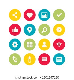 Simple web icons set. Universal web icon to use in web and mobile UI, set of basic UI web elements