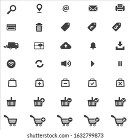 Simple web icons set. Universal web icon to use in web and mobile UI, set of basic UI web elements